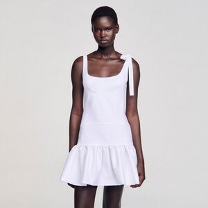 SANDRO MINI DRESS SIZE 38 DUAL MATERIAL MINI DRESS BRAND NEW W/O TAGS